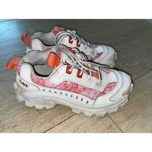 Caterpillar Womens size 6.5 Pink‎ & White Lace Up Athleisure Shoes